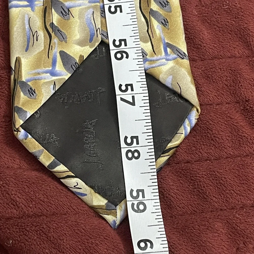 J Garcia Tie Mens One Size Gold Silk California Mission Geometric‎ Art Necktie